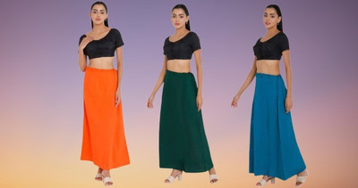 manidhari fab tex petticoat combo of 3 _orange, dark green, blue_01_ Pure Cotton Petticoat(Free)