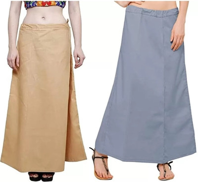 FGI FASHION Beige & grey petticoat Pure Cotton Petticoat(Free)