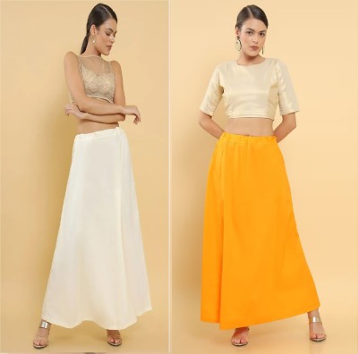 Lootnixx SP_Orange + Cream petticoat Combo For women M Pure Cotton Petticoat(M)