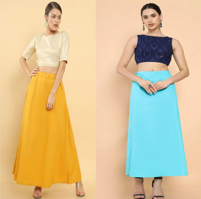 Lootnixx SP_Sky Blue + Yellowish Orange petticoat Combo For women 3XL Pure Cotton Petticoat(3XL)