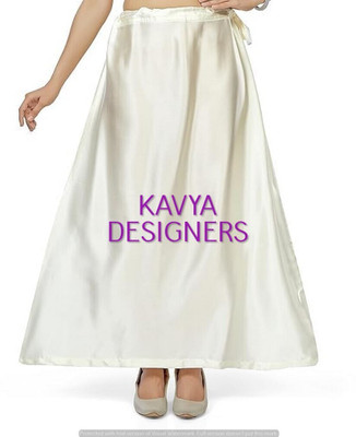 Aarvi styles WHITE B COLOUR PETTICOAT115 Pure Satin Petticoat(Free)
