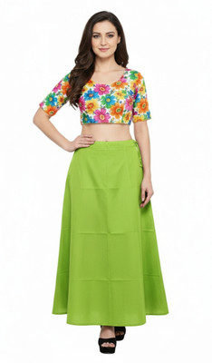 SANIGOLD Lime Green Pure Cotton Petticoat(XL)
