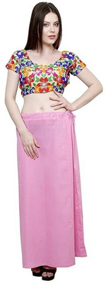 KAVYA DESIGNERS COTTON PETTICOAT LIGHT PINK S101 Pure Cotton Petticoat(Free)