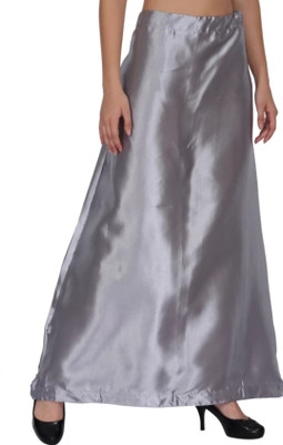 HS FASHION Grey satin blend petticoat Satin Blend Petticoat(XL)