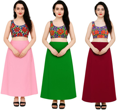 IGNOTO FKK_3PTCT-BB.PNK_GRN_MRN Cotton Blend Petticoat(Free)