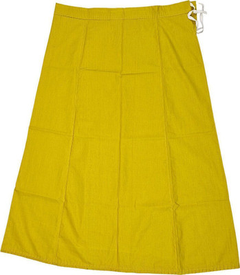 Belizs Brownish Yellow Pleated Pure Cotton Petticoat(XL)