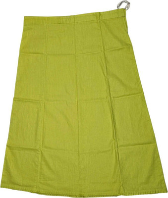 Belizzi Paridhan Light Olive Green Pleated Pure Cotton Petticoat(XL)