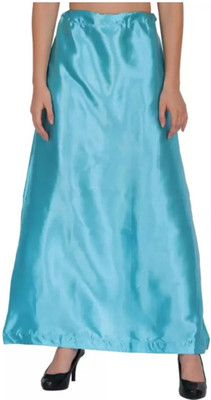 Py fashion Sky blue satin petticoat for women Satin Blend Petticoat(Free)