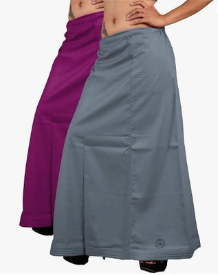 VM V-MAL PRODUCTS Purple & Slate Grey Saree Lehenga Underskirt Petticoat for Women with Drawstring Pure Cotton Petticoat(3XL)