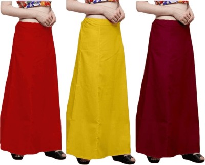 SAGAR Red Yellow Mehroon Pure Cotton Petticoat(Free)