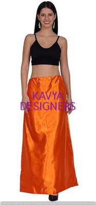 Aarvi styles DARK ORANGE COLOURPETTICOAT105 Pure Satin Petticoat(Free)