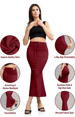 SHAYONAM FISS MAROON L NEWCAST Lycra Blend Petticoat(L)