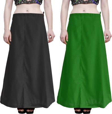 sadaf creation green+black petticoat 2 pcs Pure Cotton Petticoat(Free)