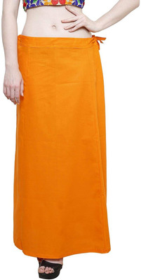 First Trend Fashions Women saree ladies inskirt readymade Orange shade colour fast Waist 38 Pure Cotton Petticoat(Medium)