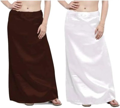 KAVYA DESIGNERS Brown or white satin petticoat Pure Satin Petticoat(Free)