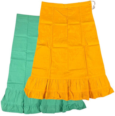 Belizs Medium Spring Green & Chrome Yellow Combo Pure Cotton Petticoat(XXL)