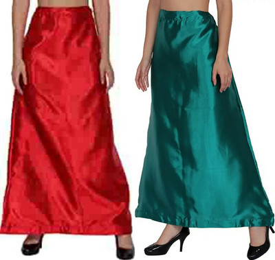 KAVYA DESIGNERS COMBO SATIN PETTICOAT ST44 Pure Satin Petticoat(Free)