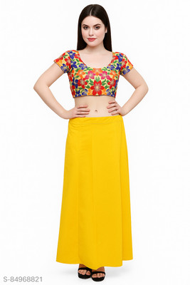 sanem yellow pure cotton Petticoat for Women Pure Cotton Petticoat(Free)