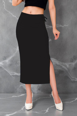 The Stanch Shapeware Black MT0039 Lycra Blend Petticoat(M)