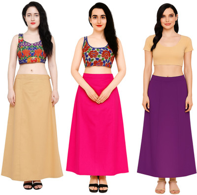 IGNOTO 3PTCT-BGE_D.PNK_PPL Cotton Blend Petticoat(Free)