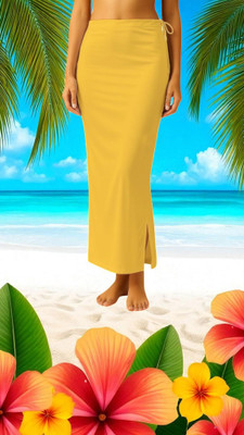 DSV ENTERPRISES Shapeware Yellow M0069 Lycra Blend Petticoat(XS)