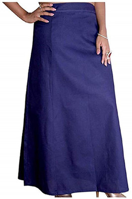 First Trend Fashions Women saree ladies inskirt readymade navy blue colour fast Waist 38 Pure Cotton Petticoat(Medium)