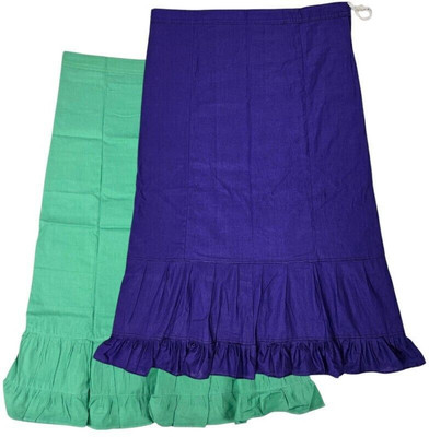 house of common Medium Spring Green & Patricks Blue Combo Pure Cotton Petticoat(XL)