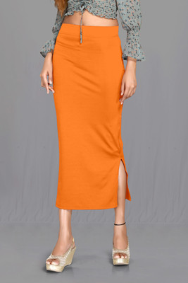 BADGERW INSOME Women`s Comfy Saree Shapewear Orange (S) Nylon Blend Petticoat(S)