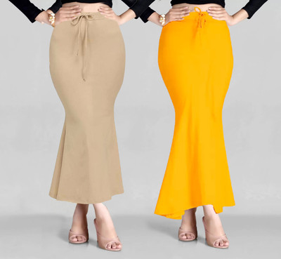 Spangel Fashion Chiku+Yelllow Peticote Lycra Blend Petticoat(XL)