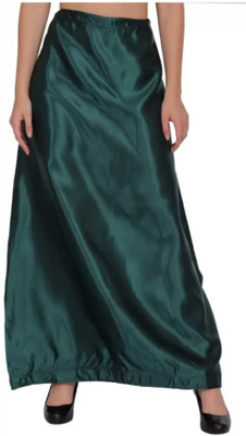 Y Fashion Satin petticoat dark green Satin Blend Petticoat(Free)