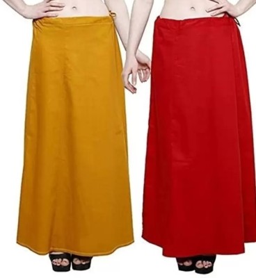 DLD fashion Red and mustard colour pure cotton petticoat Pure Cotton Petticoat(Free)