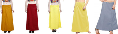 JTG ENTERPRISES A1 Quality Pack Of 5 Pure Cotton Double Stiched Special Interlocked f38 Pure Cotton Petticoat(Small)