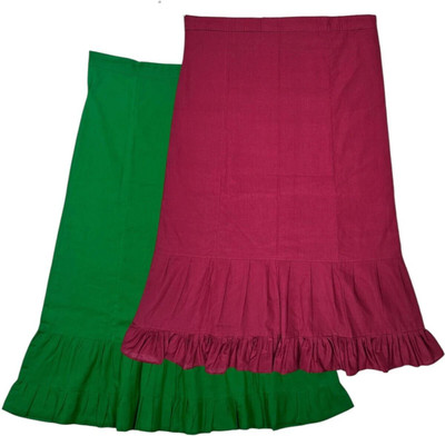 Belizzi Paridhan BE Dark Spring Green & Dark Red Combo Pure Cotton Petticoat(XXL)