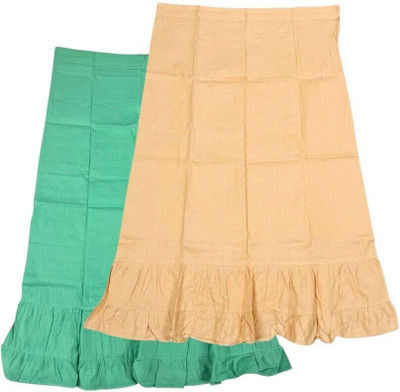 house of common Medium Spring Green & Deep Peach Combo Pure Cotton Petticoat(XL)