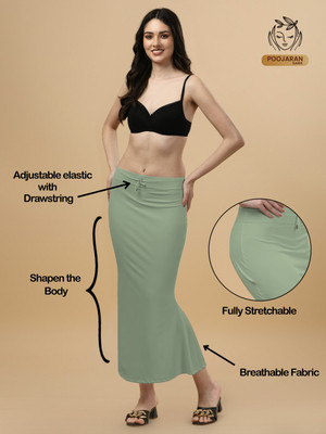 KEYU FASHION Fishcut Saree Shapewear Pista Lycra Bland Petticoat Lycra Blend Petticoat(L)