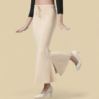 VDIHATA FASHION Beige Color Blended Petticoat Skirts For Women Saree Inner Shapewear Fishcut Lycra Blend Petticoat(S)