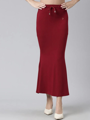 DRESQUE STORE Stylish Flare Saree Shapewear Maroon (S) Lycra Blend Petticoat(S)