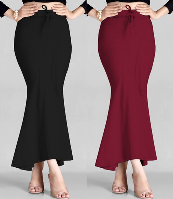 Veehaus maroonblackpetticoatforwomen Lycra Blend Petticoat(S)