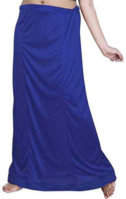 Abn Traders Women's Saree Satin Petticoat Underskirt (Blue) Satin Blend Petticoat(Free)