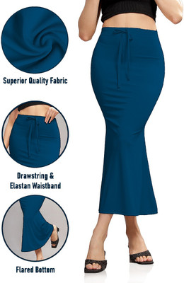 Veehaus Teal Cotton blend petticoat for women Lycra Blend Petticoat(L)