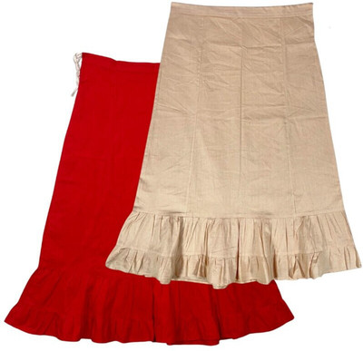 house of common Red & Sand Beige Combo Pure Cotton Petticoat(XXL)