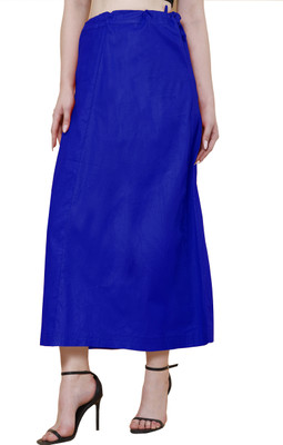 sadaf creation blue saree petticoat length 36 inch waist 42 inch pack of 1 pcs Pure Cotton Petticoat(Free)