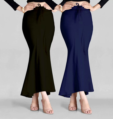 Spangel Fashion Peticoat Blk+navy blue Lycra Blend Petticoat(S)