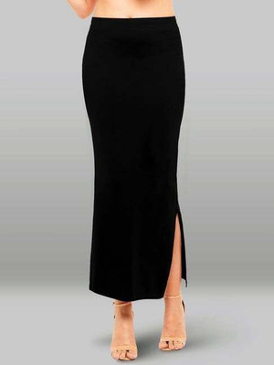VDIHATA FASHION Black Color Shaper Petticoat With Elastic Long Under Skirt Shapewear For Saree Lycra Blend Petticoat(L)