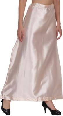 SRK FASHION Silver satin petticoat Satin Blend Petticoat(Free)