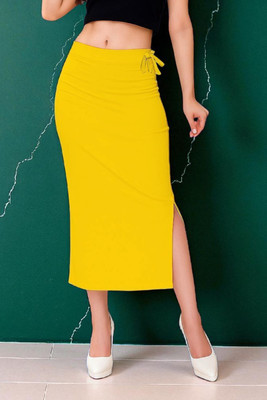 DSV ENTERPRISES Shapeware Yellow M0041 Lycra Blend Petticoat(XXL)