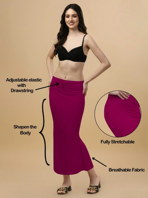 house of common SAREE SHAPWEAR FISH CUT WINE XXL 1.1 Lycra Blend Petticoat(XXL)