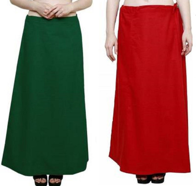 Gugaliya Bottle Green-Red Pure Cotton Petticoat(Medium)