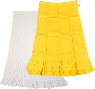 house of common White & Yellow Combo Pure Cotton Petticoat(XL)