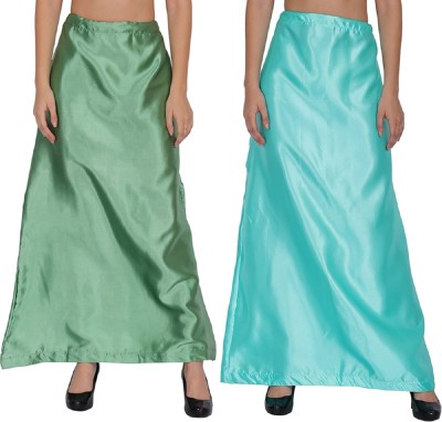 Guddan GD-6015-Pista-TurquoiseBlue Pure Satin Petticoat(Free)